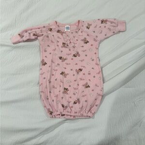 Vintage Precious Moments Pink‎ Baby Gown with Cute Characters